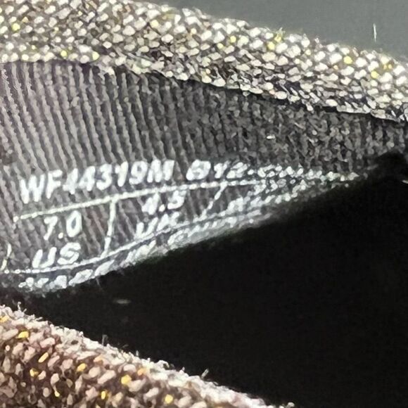 Womens KEDS Just Wrapped Grey w/ Gold Glitter Espadrille Slip On Shoes / Size 7 - Picture 9 of 9